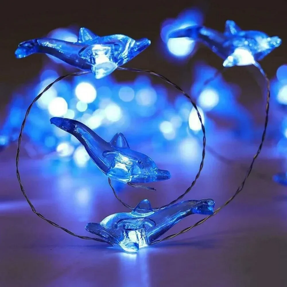 Crystal dolphin 40 LED 8 Modes Theme string lights Weatherproof Remote & timer